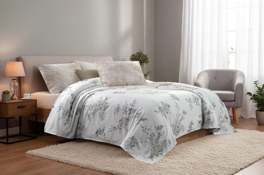 Bed sheet matching cotton 100% floral beige